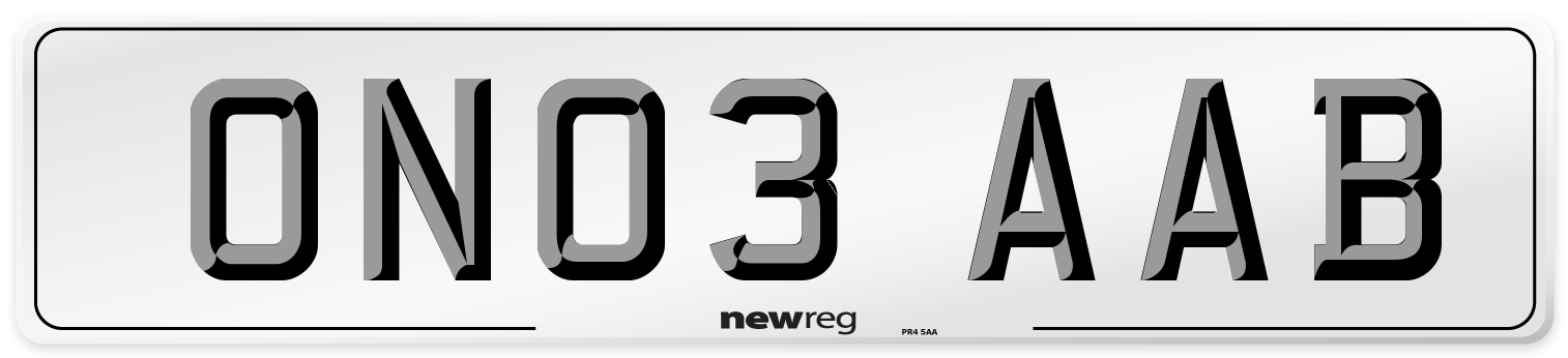 ON03 AAB Number Plate from New Reg